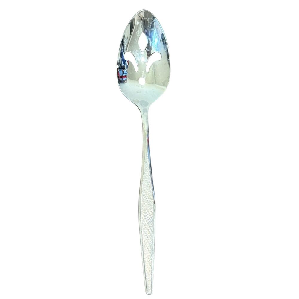 Oneida WINDRIFT Stainless Wm A Rogers Premier Burnished Slotted Serving Spoon 8"